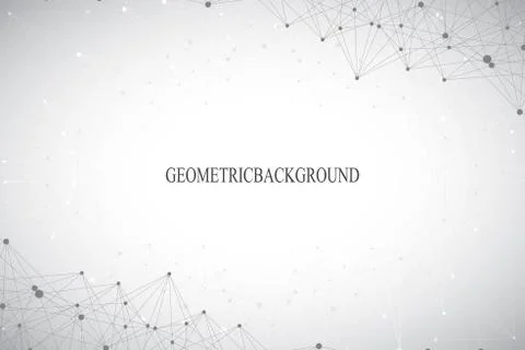 Geometric abstract background with connected line and dots. Graphic backdrop for Stock Illustration