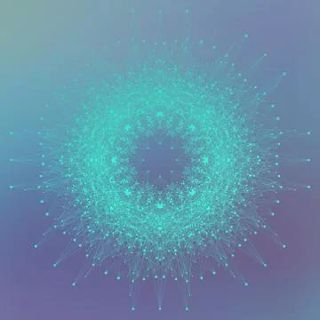 Geometric abstract background with connected line and dots. Vector illustration イラスト素材