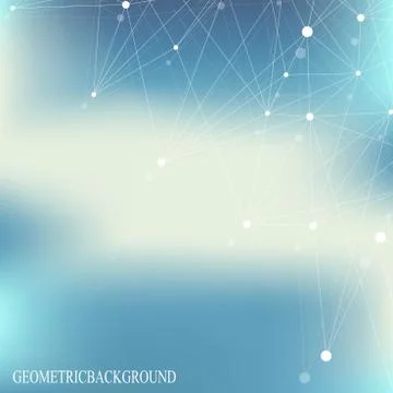 Geometric abstract background with connected line and dots. Big data composition Stock Illustration