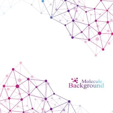 Geometric abstract background with connected line and dots. Big data composition Stock Illustration