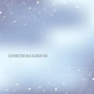 Geometric abstract background with connected line and dots. Big data composition Stock Illustration