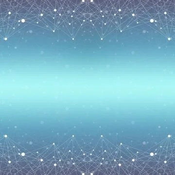 Geometric abstract background with connected line and dots. Big data composition Illustrazione stock