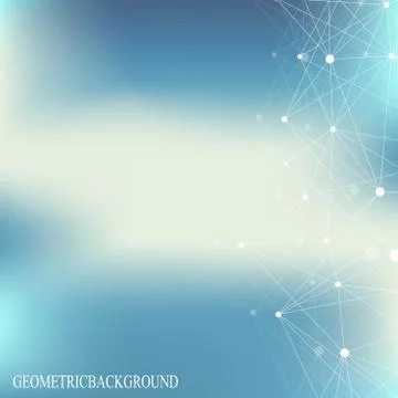 Geometric abstract background with connected line and dots. Big data composition Illustrazione stock