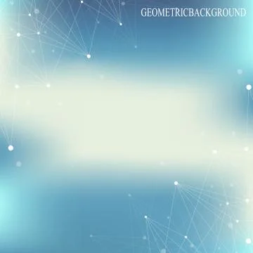 Geometric abstract background with connected line and dots. Big data composition Illustrazione stock