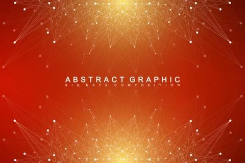 Geometric abstract background with connected line and dots. Minimal background イラスト素材