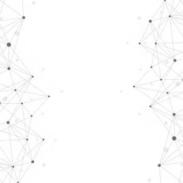 Geometric abstract background with connected line and dots. Graphic background Illustrazione stock