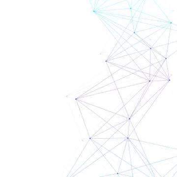 Geometric abstract background with connected line and dots. Network and Stockillustratie