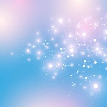 Geometric abstract background with connected line and dots. Network and Stock Illustration