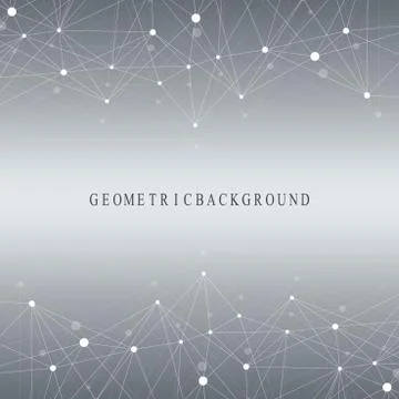 Geometric abstract background with connected line and dots. Network and Stockillustratie