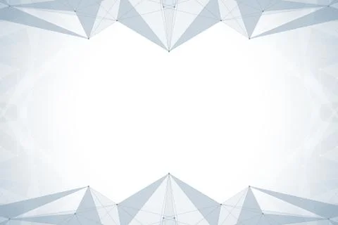 Geometric abstract background with connected line and dots. Network and Illustrazione stock