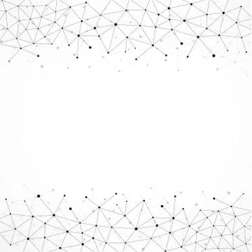 Geometric Abstract Background With Connected Line And Dots. Stock Illustration
