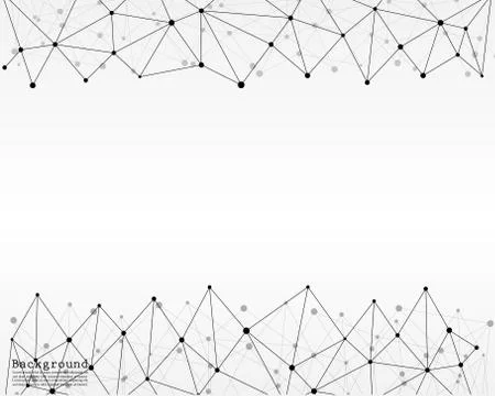 Geometric Abstract Background With Connected Line And Dots. Stock Illustration