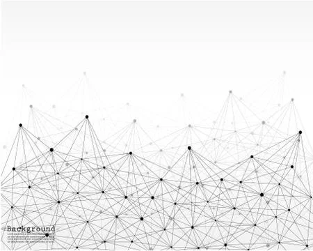 Geometric Abstract Background With Connected Line And Dots. Stock Illustration