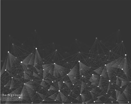 Geometric Abstract Background With Connected Line And Dots. Stock Illustration