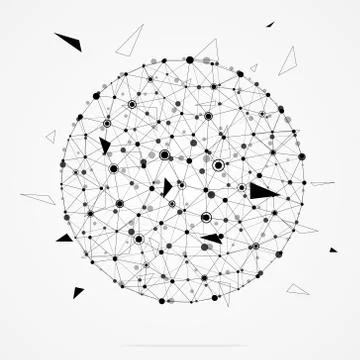 Geometric Abstract Background With Connected Line And Dots. Stock Illustration