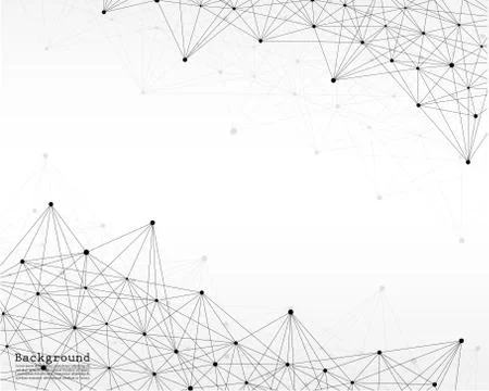 Geometric Abstract Background With Connected Line And Dots. Stock Illustration