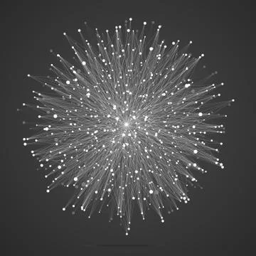 Geometric Abstract Background With Connected Line And Dots. Stock Illustration