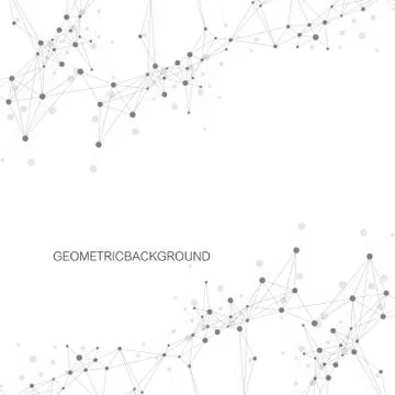 Geometric abstract background with connected line and dots. Graphic background Stock Illustration