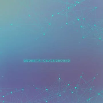 Geometric abstract background with connected line and dots. Graphic background Stock Illustration