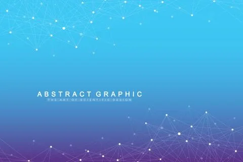Geometric abstract background with connected line and dots. Graphic background Stock Illustration