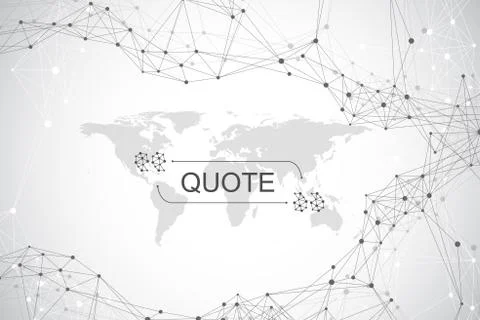 Geometric abstract background with connected line and dots. Network and イラスト素材