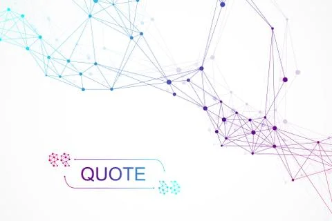 Geometric abstract background with connected line and dots. Network and Stock Illustration