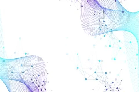 Geometric abstract background with connected line and dots. Network and Stockillustratie