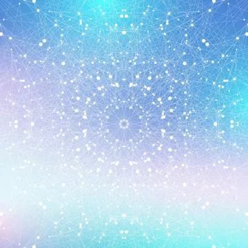 Geometric abstract background with connected line and dots. Network and conne Stock Illustration