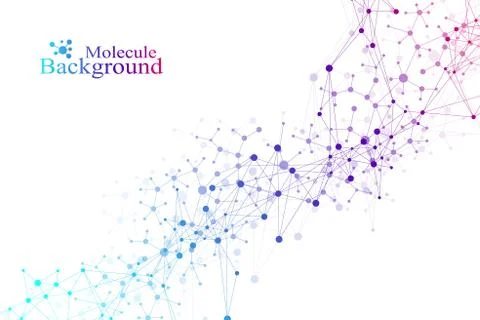 Geometric abstract background with connected line and dots. Network and conne Stock Illustration