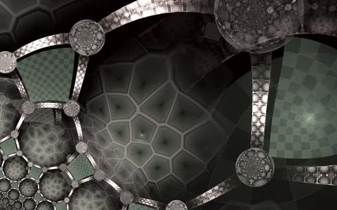 Geometric abstract background with connected line and spheres Illustrazione stock