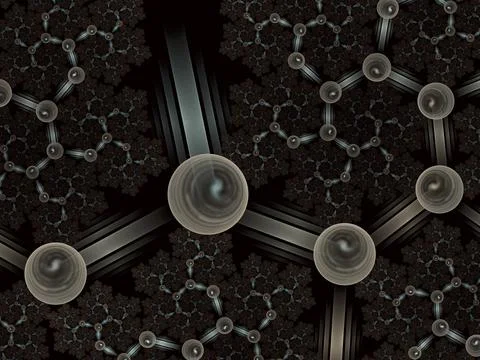 Geometric abstract background with connected line and spheres Illustrazione stock