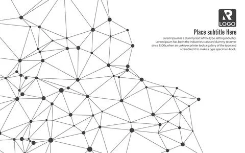 Geometric abstract background with connected line and dots Stock Illustration