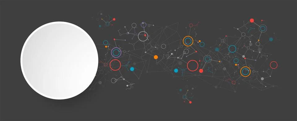 Geometric abstract background with connected line and dots. Futuristic digita Stock Illustration