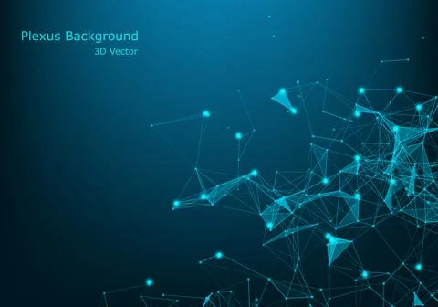 Geometric abstract background with connected line and dots. Big Data Visualiz イラスト素材