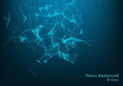 Geometric abstract background with connected line and dots. Graphic backgroun Stock Illustration