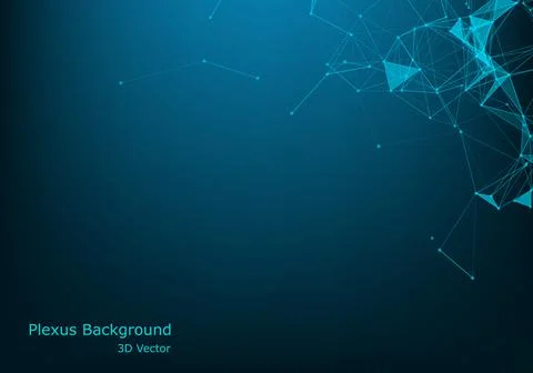 Geometric abstract background with connected line and dots. Graphic backgroun Stock Illustration