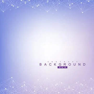 Geometric abstract background with connected line and dots. Structure molec.. Stock Illustration