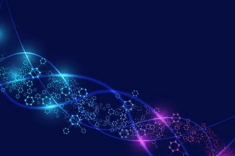 Geometric abstract background with connected line and dots. Structure molec.. Stock Illustration