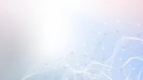 Geometric abstract background with connected line and dots. Structure molecule Illustrazione stock