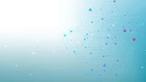 Geometric abstract background with connected line and dots. Structure molecule Illustrazione stock