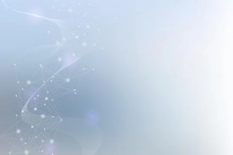 Geometric abstract background with connected line and dots. Structure molecule Stock Illustration