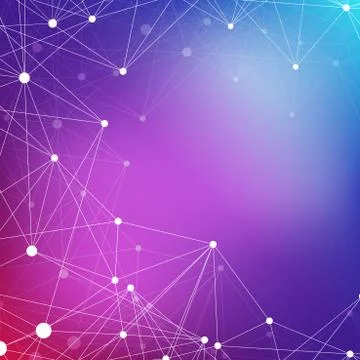 Geometric abstract background with connected lines and dots. Vector illustration 스톡 일러스트