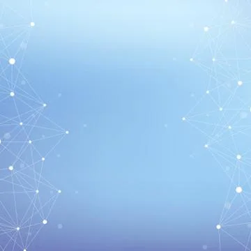 Geometric abstract background with connected lines and dots. Big data complex Stock Illustration