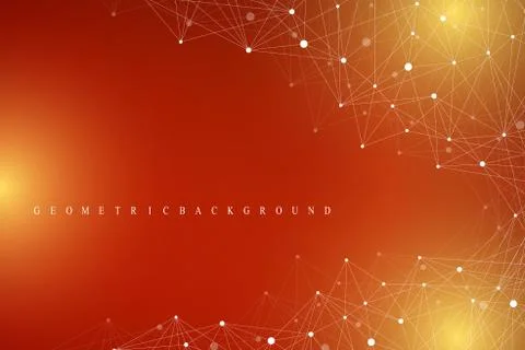 Geometric abstract background with connected lines and dots. Big data complex Stock Illustration