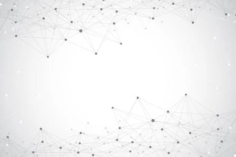 Geometric abstract background with connected lines and dots. Big data イラスト素材