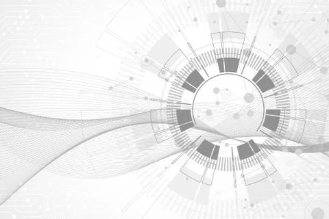 Geometric abstract background with connected lines and dots. Wave flow. Molecule Stockillustratie