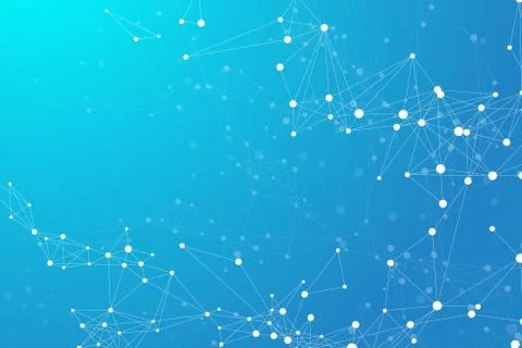 Geometric abstract background with connected lines and dots. Artificial Stock Illustration