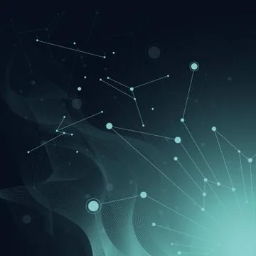 Geometric abstract background with connected lines and dots Stock Illustration