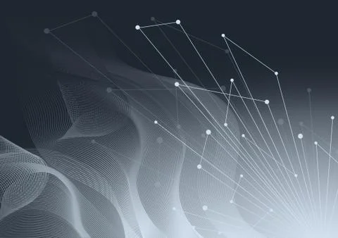 Geometric abstract background with connected lines and dots Stock Illustration