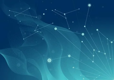 Geometric abstract background with connected lines and dots Stock Illustration